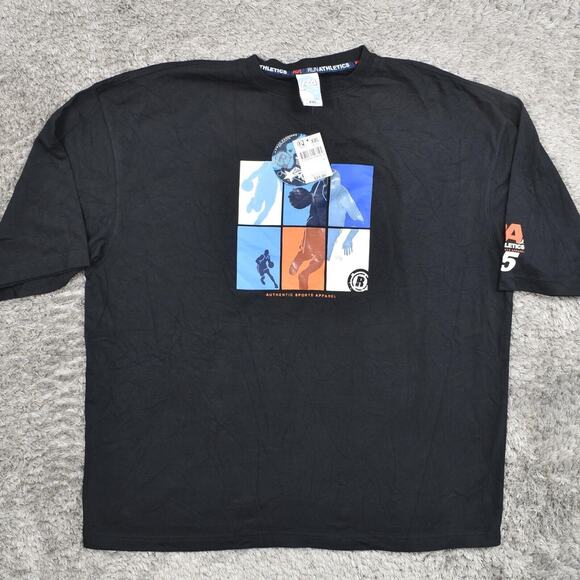 NEW Run Athletics Men's Adult Sz 2XL Tee Shirt T Black Athletic Casual Cotton - Picture 2 of 8